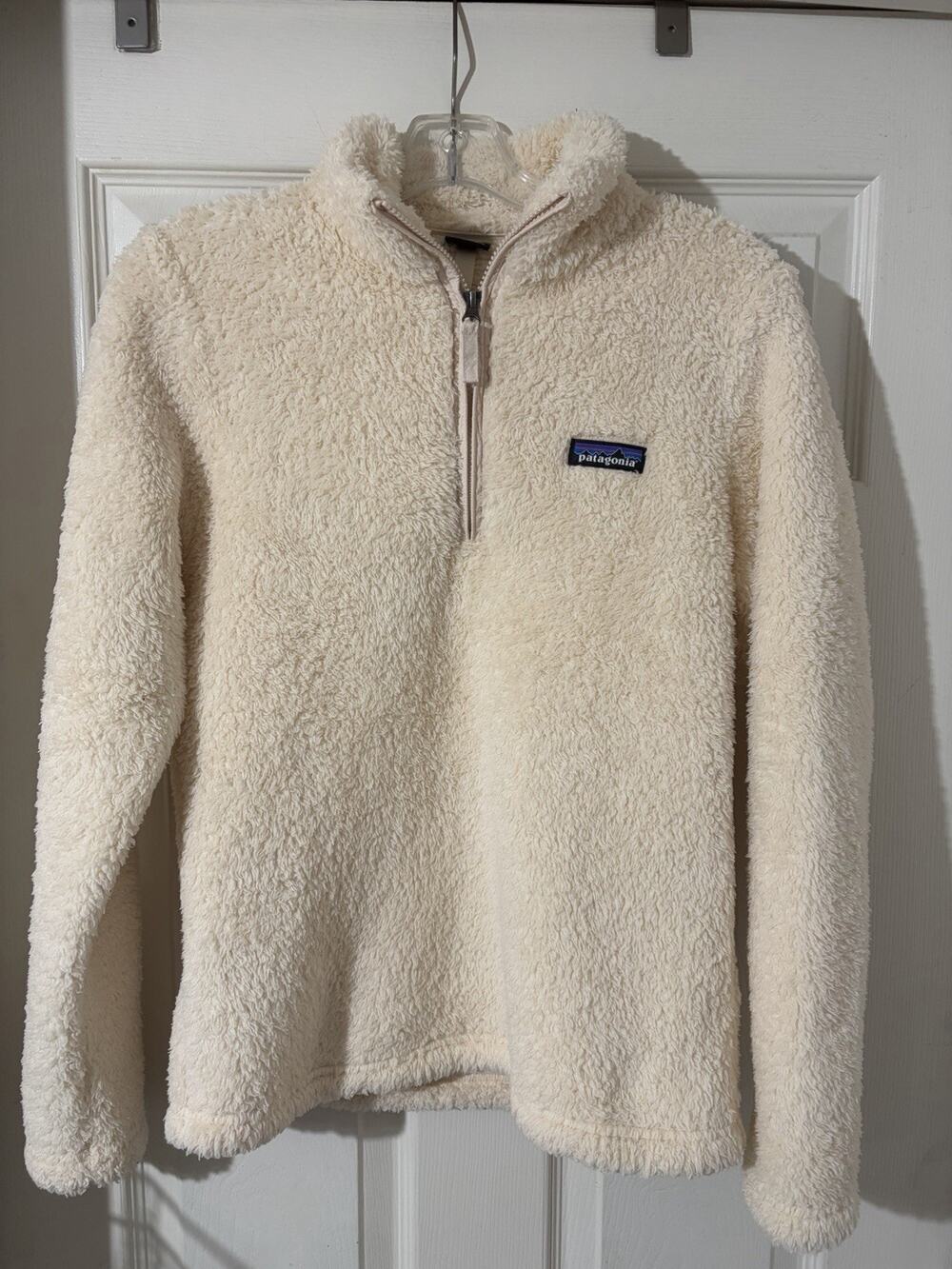 Patagonia Los Gatos 1/4 Zip Pullover Sz S Fuzzy Cozy Hiking Calcium